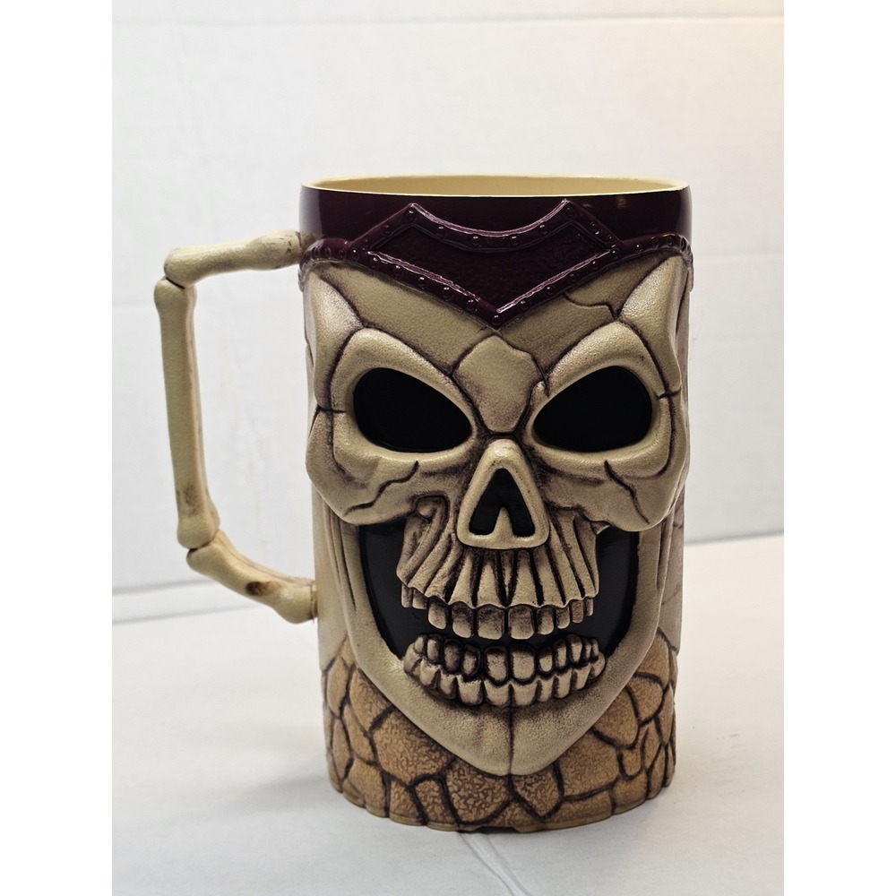 Vintage 1990 Halloween/anytime Skeleton Skull Pirate Plastic Stein Mug 5.5" Tall
